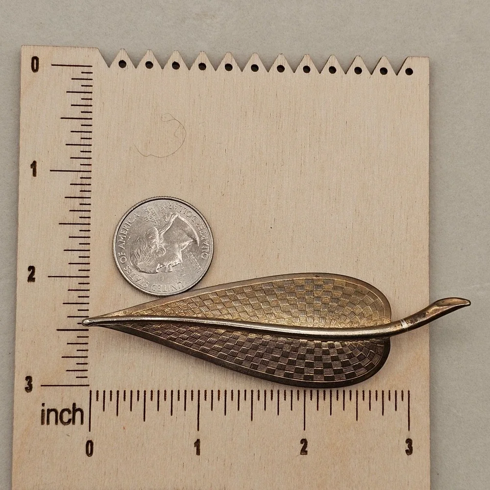 Vintage Leaf Brooch Pin Lot Statement Enamel Faux Pearl‎ Gold Silver Tone Nature